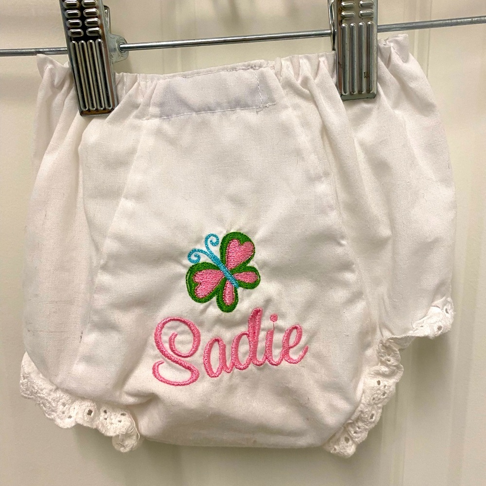 Sadie personalized Bloomer worn 9m-2t
